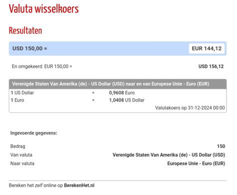 wisselkoers berekenen